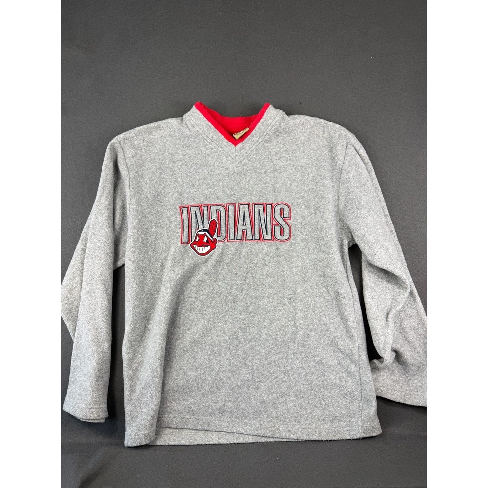 Vintage Cleveland Indians Mens Gray Pullover Sweatshirt Embroidered Chief Waho M